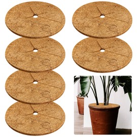 Legigo 6pcs Coconut Fiber Mulch Ring Tree Plant Protector Mat, 18 Inch Natural Coco Coir Tree Protection Ring Plant Pot Soil Cover, Tree Rings Disc Plant Cover for Indoor Outdoor Plants,Landscaping