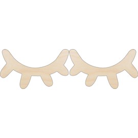 People Eyelashes - Laser Cut Out Unfinished Wood Craft Shape PPL14 2 Pieces @ 4" / 1/8" thick