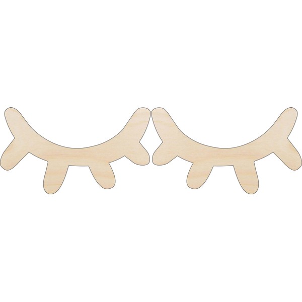 People Eyelashes - Laser Cut Out Unfinished Wood Craft Shape