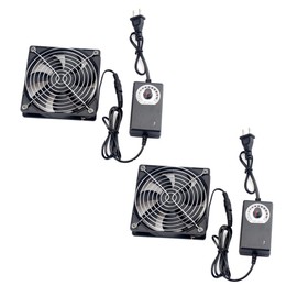 2PCS 120mm x 25mm 110V 220V AC Powered Fan with Speed Controller 3V to 12V for Component Cooling