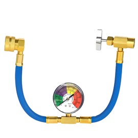 Ohleats R134A Refrigerant Charge Hose Kit, 15.4" R134a AC Refrigerant Charging Hose with Gauge, Auto A/C Refrigerant Dispensing Valve Recharge Nylon Hose Kit, Car Accessories