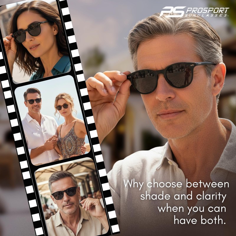 proSPORT Tinted Full Lens Reader Sunglasses Retro Style +2.75 Black