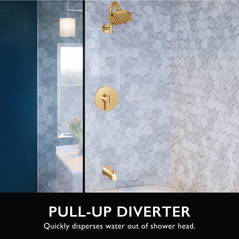 Design House 583898 Pull-Up Tub Diverter Spout, Satin Gold