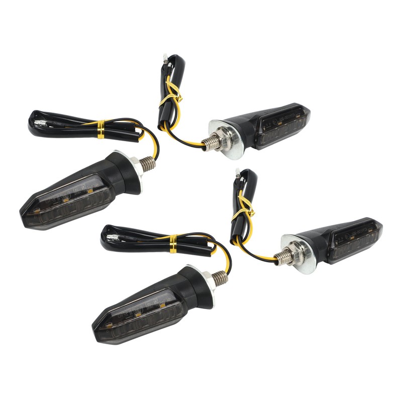 4Pcs Motorcycle LED Turn Signal Lights Mini Front Rear Indicator