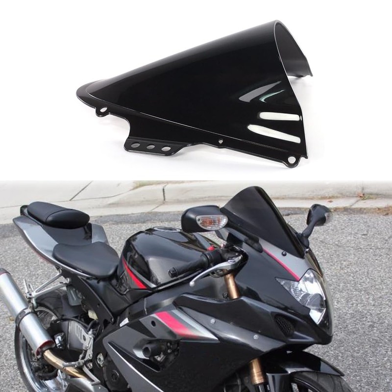 Black Windshield Windscreen Double Bubble for Kawasaki Ninja 300 EX300R