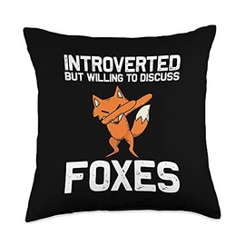 Best Fox Gifts Wildlife Foxes Forest Hunter Stuff Cool Fox for Men Women Dabbing Red Swift Fennec Animal Throw Pillow, 18x18, Multicolor
