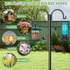 Double Shepherds Hooks for Outdoor, Heavy Duty Bird Feeder Pole