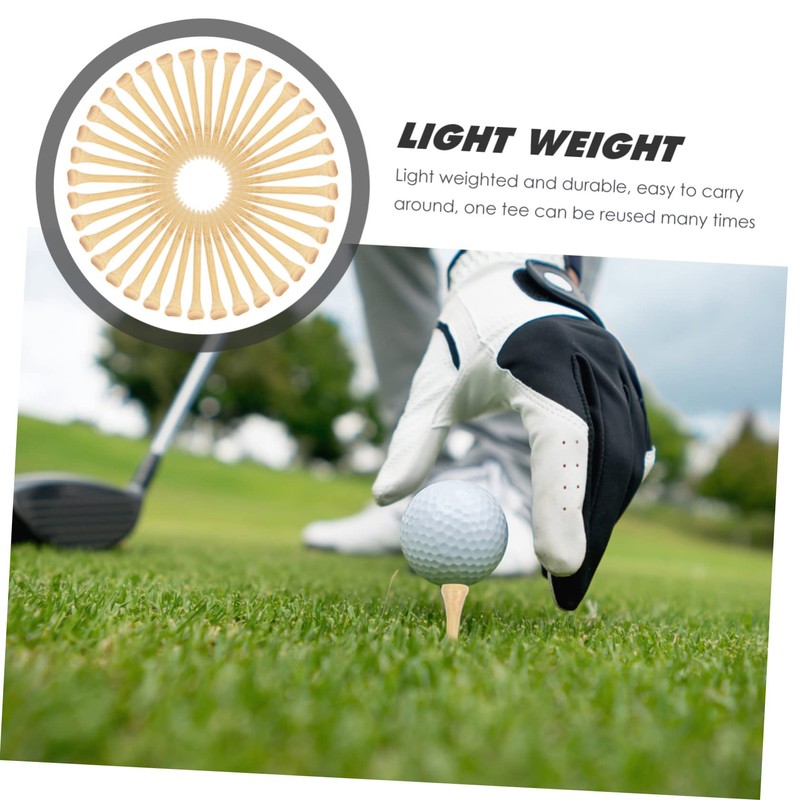 BIUDECO Practical Golf Tees 50pcs Bamboo Ball Markers Long Roll