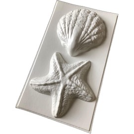 dennycraftmoulds Shell Starfish Concrete Moulds Plaster Casting Molds, white