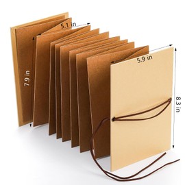 CNYMFF 2 Pcs Scrapbooks Hardcover Photo Albums, 6 x 8 Inches Accordion Scrapbook for DIY Scrapbooking Anniversary Sketchbook Wedding Valentines Day Gifts, Brown