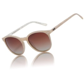 DUCO Sunglasses for Women, UV Protection, UV 400, Polarized Lens, Fashionable Design, Round Sunglasses, Women's UV Protection 1230, white (off-white)