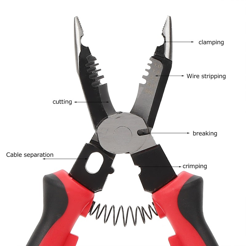 6 in 1 Steel Wire Stripper MultiFunctional Crimping Pliers Cutter