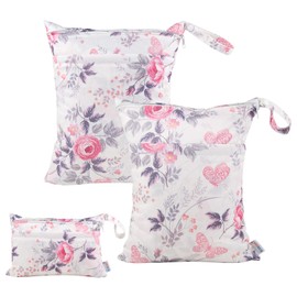 ALVABABY 3L-H066 - Pañales de tela para bebé, impermeables, reutilizables, con dos bolsillos, para viajes, playa, piscina, guardería, artículos de bebé, para yoga, gimnasio, para trajes de baño o ropa húmeda, 3L-H066