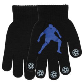 Atino 3 Pairs Boys Gripper Magic Gloves Football Designs Black