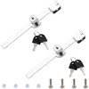 Waziaqoc 2PCS Sliding Glass Door Ratchet Lock with Chrome Finish,