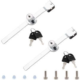 Waziaqoc 2PCS Sliding Glass Door Ratchet Lock with Chrome Finish, Glass Display Case Lock, Keyed Alike Ratchet for Security Case Showcase Cabinet Closet