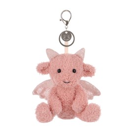 Apricot Lamb Purse Charm Dragon Cute Keychain, Soft Stuffed Plush Keychain Toys Bag Charm for Kids’ Backpack, Purse (Pink)