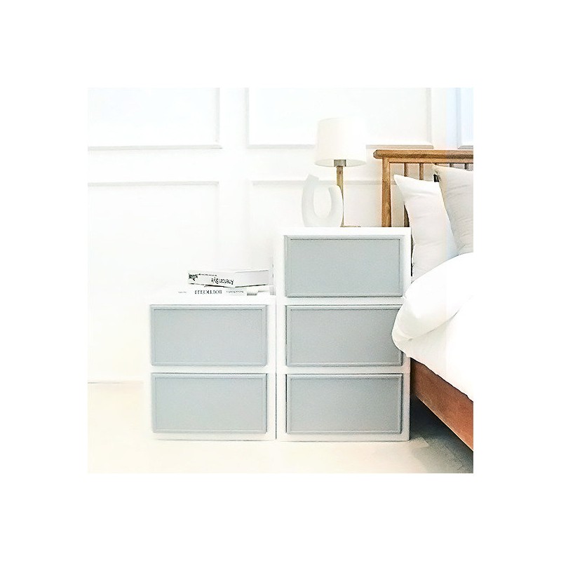 Plafam flat drawer plastic drawer clothes organizing box 2-tier (including