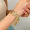 Jascatin 9PCS Multi layer Gold Metal Bangle Bracelet Layered Geometric