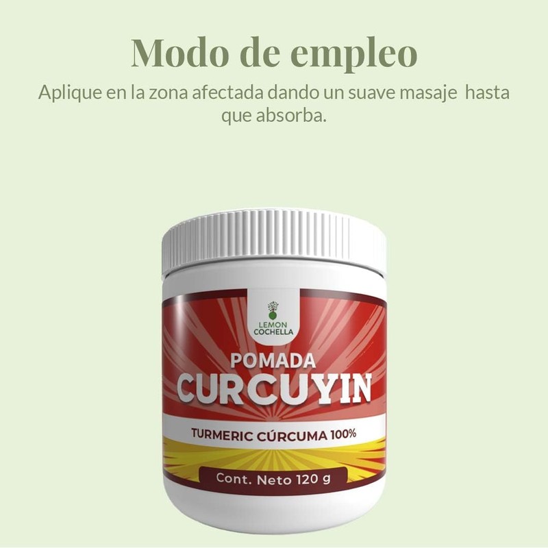 Pomada, Turmeric Cúrcuma, ayuda a desinflamar y disminuir el dolor.