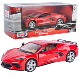 All Star Toys 2020 Corvette C8 Stingray Torch Red with Tan Interior 1/24 Diecast Model Motormax 79360