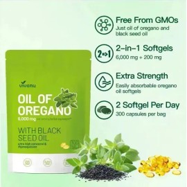 300cápsulas Con Aceite De Semilla Negra Aceite De Orégano                                                                                             