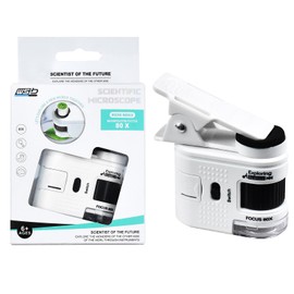 LALASTYLE 80x Portable Microscope Pocket Handheld Mini Microscope with LED Light,Mini Portable Microscope with Phone Holder,High Definition for Microbiological Observation Home Study Education Supplie