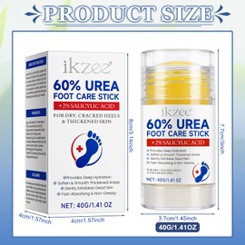 Fußcreme mit 60% Urea für Sehr Trockene, raue und Rissige Haut, Urea Creme 60 prozent für Ellenbogen, Knie, Füßen & Händen, Fußpflege Fusscreme Stick, Fußbalsam Stick, Fußpflegecreme 2Pcs