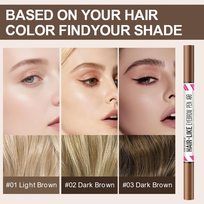BUTBU Curved Eyebrow Pencil, 2 in 1 Microblading Eyebrow Pen,