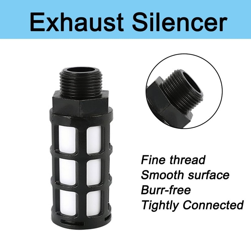 Black Plastic Exhaust Air Silencer 1/8" Air Line Pneumatic Mufflers