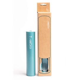 Knork Eco Astrik Plant Based Travel Set, 3 Piece, Teal Blue, White