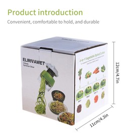 FHBHJNATC Vegetable Slicer, Spiral Cutter, Vegetable Cutter, Spaghetti Vegetable Slicer, Spiral Cutter for Vegetable Spaghetti, Zucchini, Carrots, Potatoes, Onions