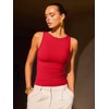 OQQ Womens Sleeveless Crew Neck Tank Top Casual Basic Cotton