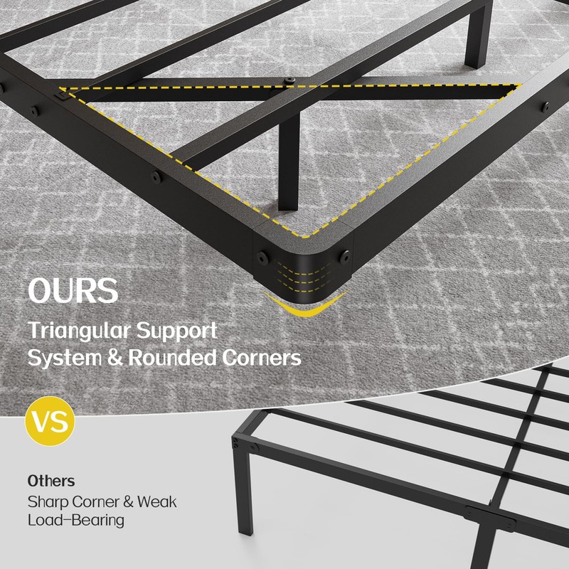 King Size Floating Bed Frame with Smart LED Lights and