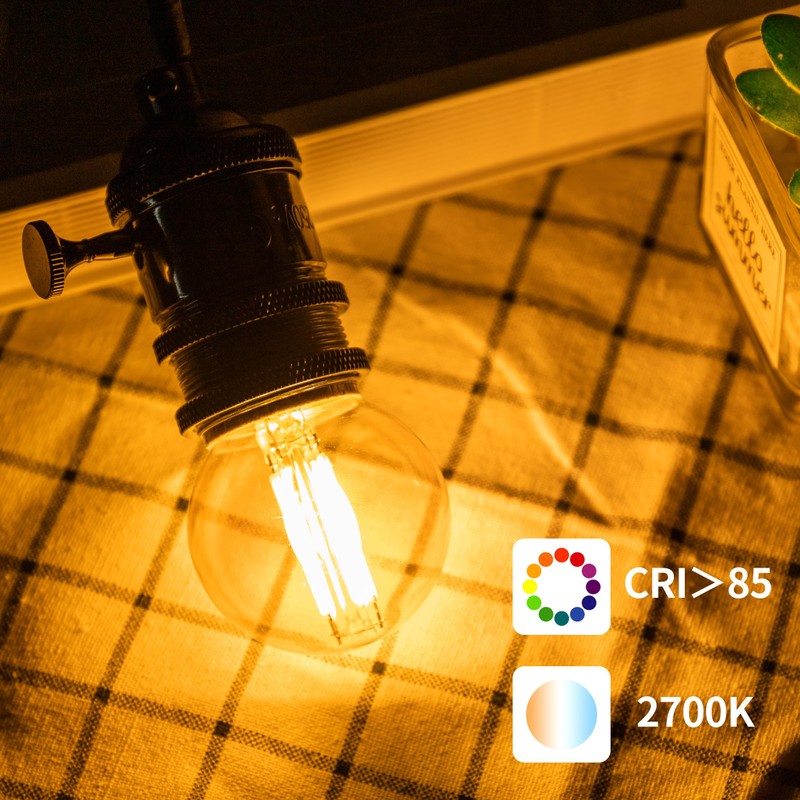 runquiz G16.5 Led Bulb, Small Round Edison Light Bulbs, E26