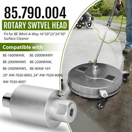 Virego Replacement Swivel Head 85.790.004 for BE Whirl-A-Way Surface Cleaners, 1/4" Female Thread, 4000 PSI, Fits 16in,20in,22in,24in,30in Models