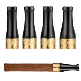 Scotte - Boquilla de cigarros portátil para hombres y mujeres, juego de 4 tamaños con caja de regalo (negro y dorado)