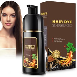 BNTCFM Hair Dye Shampoo for Gray Hair, Hair Color Shampoo for Women Men Gray Coverage, Herbal Ingredients 3 in 1 Black Hair Dye 500ml (Brown)