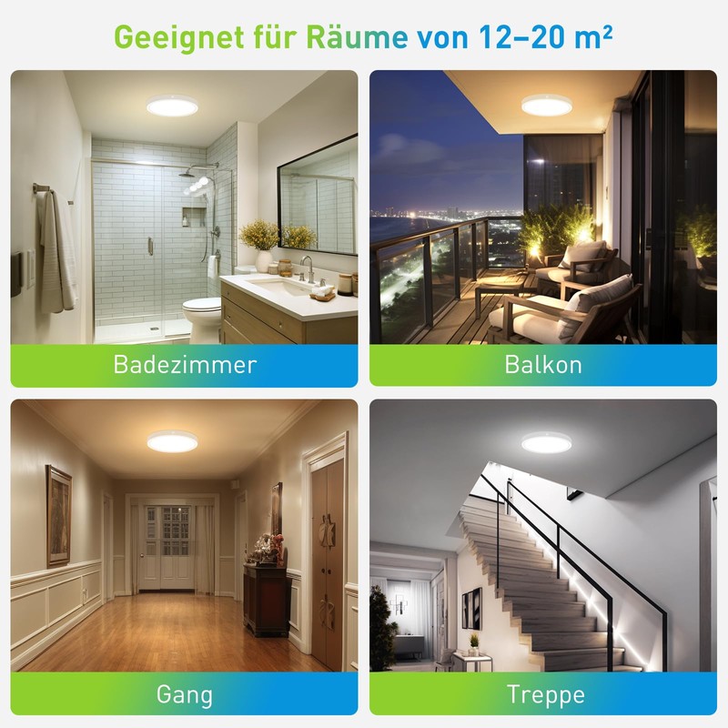 Yafido Ceiling Light with Motion Sensor 9W-12W-18W, 3000K-6000K LED Ceiling