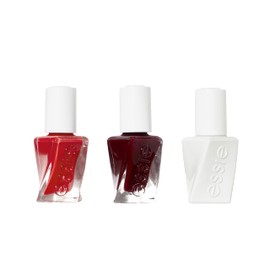 essie gel couture, Long-Lasting Nail Polish, 8-Free Vegan, 3 Piece Holiday Longwear Nail Polish Set, The Express: Reds That Shine, 1 Kit