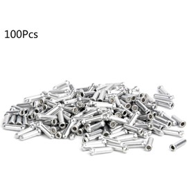 Galepromot 100 Pcs Silver Road Bike Cable End Caps Aluminum Alloy Cable End Crimps Brake Cable End Tip Shifters Cable Ends Bike Cable End Caps Bike Brake Cables and Housing Brake Parts