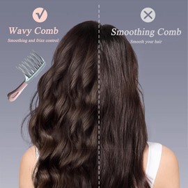 Wide Tooth Comb | Curling Comb | Professional Combs | Double-Row Wavy Combs with Wide Teeth - Anti-Pulling Effect for Curly, Wavy and Long Hair, Hairdressing Styling Tool