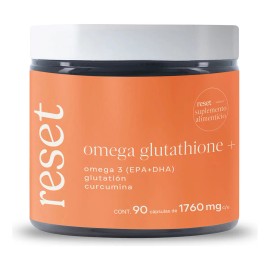 Reset | Omega Glutathione+|omega 3 Glutatión Curcumina 90cap Sabor Sin Sabor