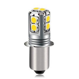 Ruiandsion White P13.5S LED Flashlight Bulb, 6-40V Universal Upgrade (6V/9V/12V/18V/19.2V/24V) Non-Polarity Replacement for Flashlight, Torch, Lantern & Work Light