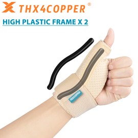 Thx4COPPER Thumb Brace & Wrist Stabilizer-Thumb Splint for Tendonitis,Sprains,Carpal Tunnel,Arthritis-Thumb Support Wrap for Trigger Finger