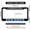 2 Pcs License Plate Frame for U.S. Navy Black Matte