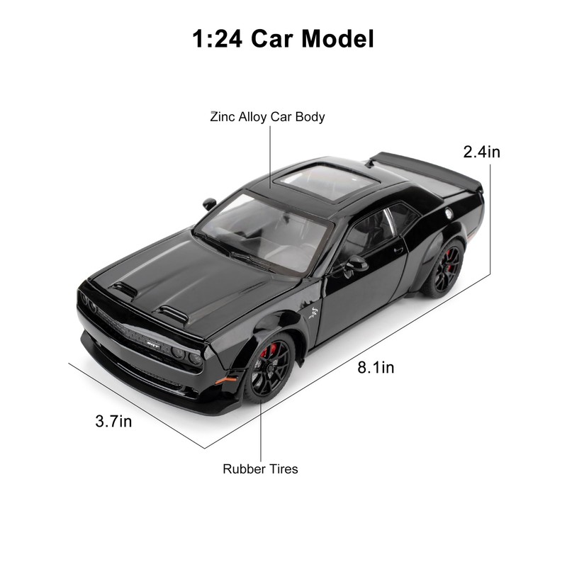 LOVEPOSELY Compatible for 1/24 Dodge Challenger SRT Hellcat Car Model,