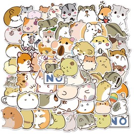 Hamster Stickers,Super Cute Animal Stickers, Funny Animals Decal for Kids Teens, 50Pcs Vinyl Waterproof Sticker for Water Bottles, Laptop (Hamster2)