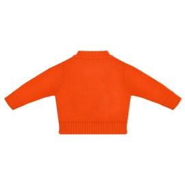 Creative Knitwear College Baby Cardigan Sweater Long Sleeve - Orange - 18 Months