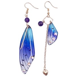 MenYiYDS 1 PAIR WINGS EARRINGS RESIN NOVELTY BUTTERWING DANGLE EARRINGS BRIDAL TASSEL DROP EARRINGS BUTTERFLY WINGS EARRINGS BUTTERFLY BRIDAL EARRINGS FANTASY WOMEN ACCESSORIES